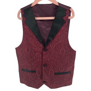 Boy's Size 7 Burgundy & Black Formal Vest